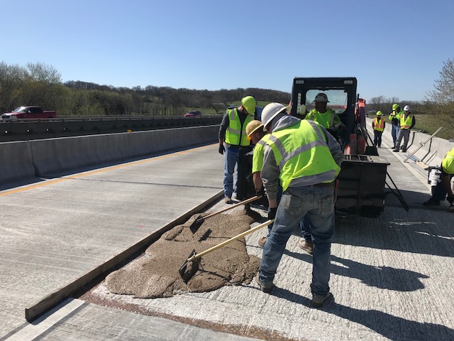 Bridge Deck in Sedalia, MO:  FasTrac Hybrid Polymer Concrete