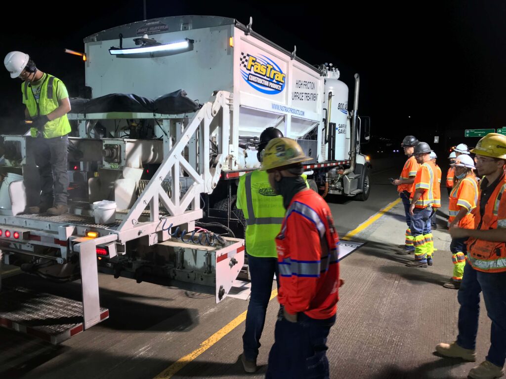 FasTrac Construction Products partners with HDOT and Kiewit on Hawaii H-1 Freeway project a two-layer epoxy surface treatment.